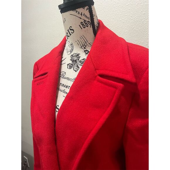 Vintage Pendleton Women's Red Wool Overcoat Size 10 Double-Breasted - Picture 3 of 7